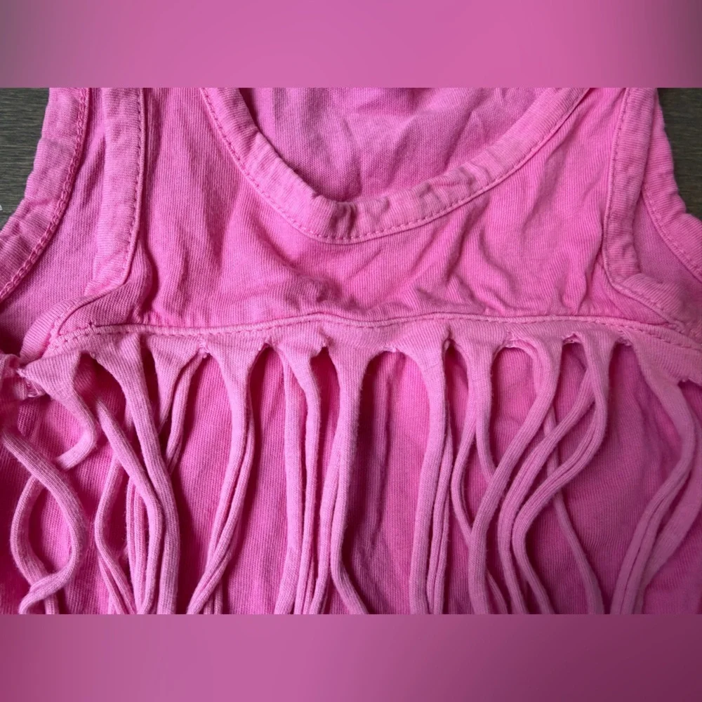 Joah Love Girls' Pink Fringe Tank Dress